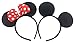 Perfec Mickey Mouse Ears Solid Black and Bow Minnie Headband for Boys and Girls Birthday Party or Celebrations Set of 2