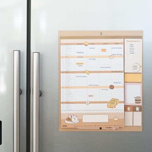 Calendario Magnetico Nevera 2026 Pusheen - Planificador Mensual Magnético Familiar con IMAN para Cocina