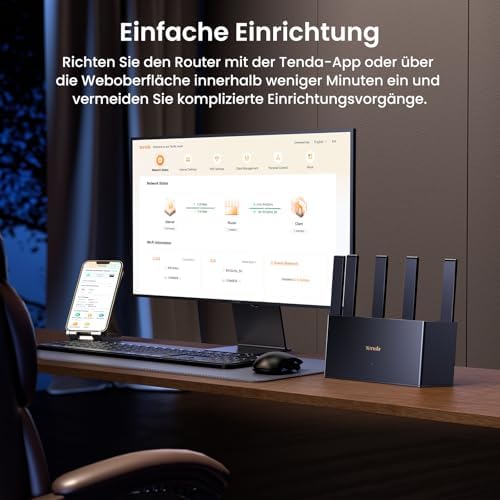 WiFi 7 Router, BE3600 Dualband Gigabit Vertikal-Router, Bis zu 3,6 Gbps, 5 High-Power FEMs, 3 Gigabit-Ethernet-Ports, MLO, VPN, Kindersicherung, AP-Modus, Einfache Einrichtung (RE3L)