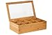 Sagler Tea Box Tea Storage Bamboo Natural, Nice Tea Chest Tea Packaging Good for Tea Bag Holder