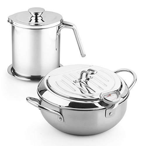 stainless steel fryer pan Tempura Japanese Style Household Frying Pot