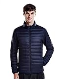 Puredown Weatherproof Men's Packable Down Puffer Jacket, Navy
