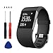 Sophili Replacement Bands for Fitbit Surge Watch with Metal Buckle Fitness Wristband Strap Small Large(Black/L)