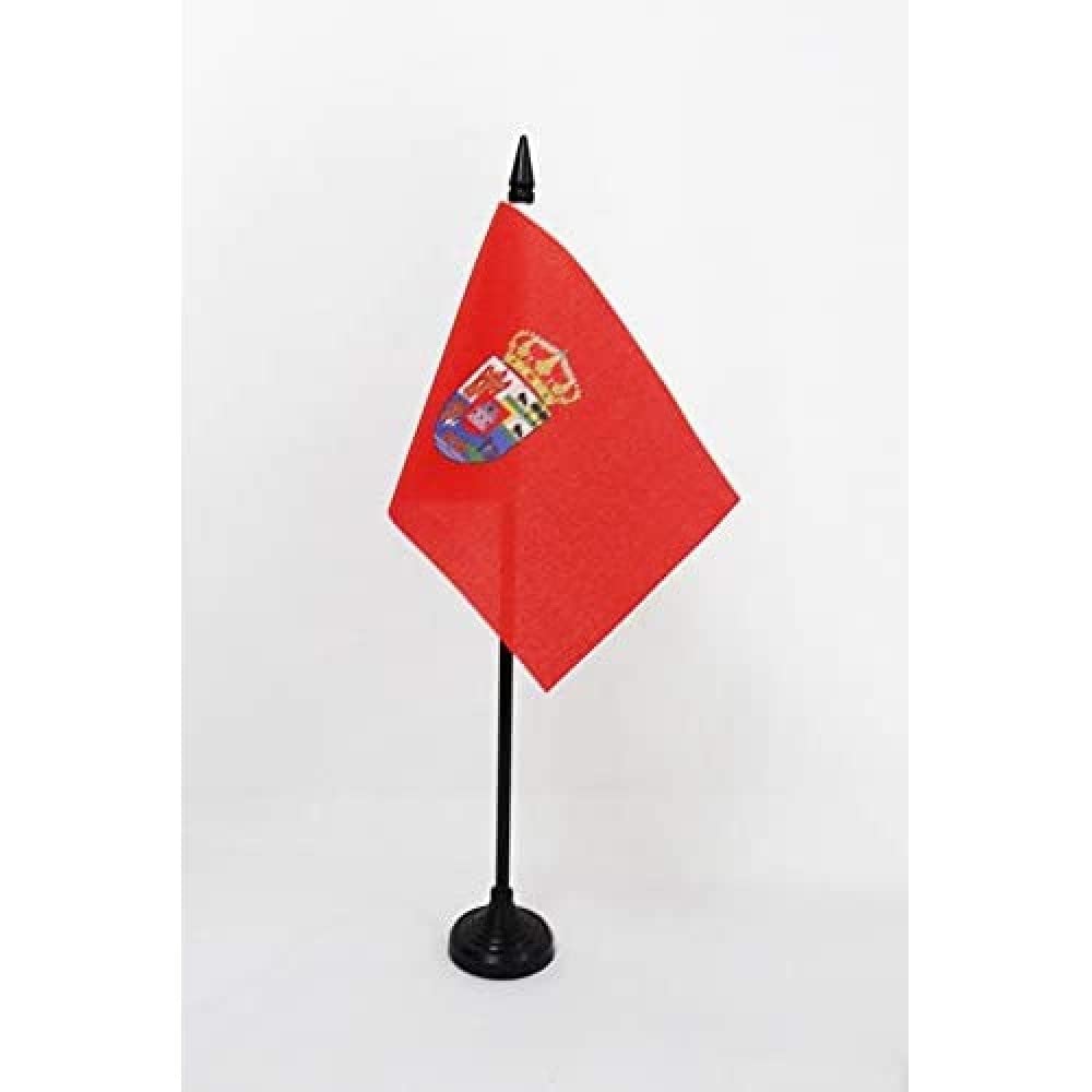 AZ FLAG - Province of Ávila Table Flag 4'' x 6'' - Avila Office Mini Banner 100% Polyester 15 x 10 cm - Mini Desk Flag with 10'' Pole and Black Plastic Base