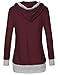 Red hoodie,Timeson Womens Long Sleeve Shawl Collar Sport 2-in-1 Knitted Panel Hooded Casual Tunic Sweatshirt X-Large Red