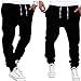 Calsky Men's Outdoor Casual Running Jogger Bottom Pants Trousers (X-Large, Black)