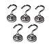 (5 Pack) 25 Pound Pull Heavy Duty Neodymium Silver Metal Magnetic Hanging Hook Set for Indoor or Outdoor Use by GetXpress