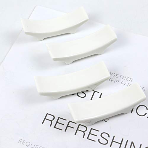 WEFOO 10 Pcs Modern White Porcelain Porcelain Chopstick Stand Rest Rack/Knife Rests