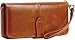 HESHE Wallet Purse for Women Leather Wristlet Wallet Zipper Credit Card Holder Rfid Wallet with Phone Pocket (Camel-E)