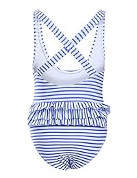 Aleumdr Nautical Stripes Little Girls  lot Trajes de baño Criss Cross Traje de baño de una pieza 4-8Y