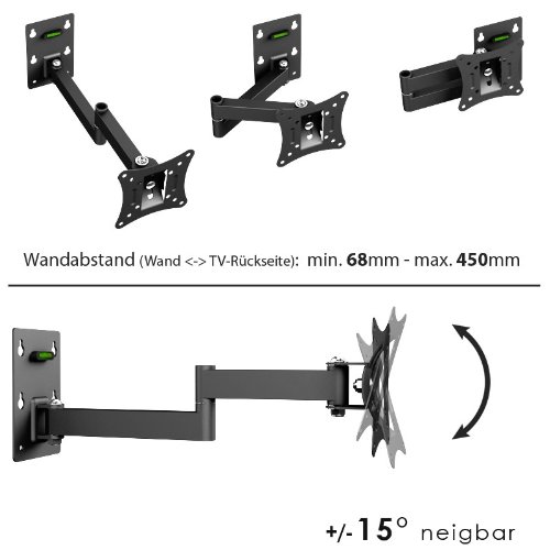 support mural tv universel lcd led plasma inclinable pivotant