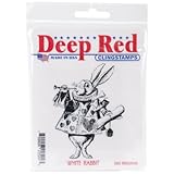 Deep Red Stamps White Rabbit Rubber Stamp