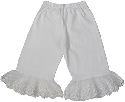 Seven Sisters Girls Size 2 24m Toddler White Lace Bottom Ruffle Capri Pants Leggings Icing Birthday Spring Easter