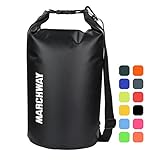MARCHWAY Floating Waterproof Dry Bag Backpack 5L/10L/20L/30L/40L, Roll Top Dry Sack for Kayaking Rafting Boating Swimming Camping Hiking Beach Fishing Backpacking Mountaineering Paddling (Black, 10L)