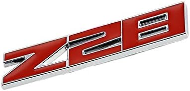 UrMarketOutlet Z28 Red/Chrome Aluminum Alloy Auto Trunk Door Fender Bumper Badge Decal Emblem Adhesive Tape Sticker