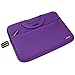 11.6-12.2 inch Laptop Tablet Sleeve, Evecase Ultra Portable Neoprene Zipper Carrying Case Bag with Accessory Pocket and Handle for MacBook Notebook Chromebook Ultrabook - Purple/Black Trim