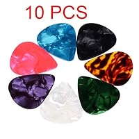 USHOT 10x Multicolor Celluloid Acoustic Electric Guitar Picks Plectrums Thin 0.71mm random One Size