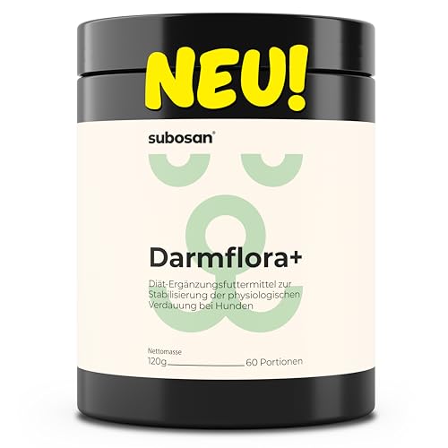Probiotika Pulver Für Hunde – Subosan® Darmflora+ Unterstützt Verdauung – 2 Stämme Probiotika &Amp; Präbiotika – Ideal Bei Futterumstellung, Weichem Kot Oder Grasfressen – Made In Germany