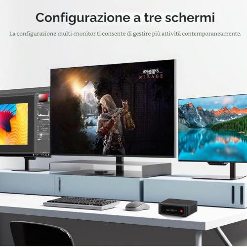 Beelink Mini Gaming PC SER5 MAX, Ryzen 7 7735HS, 24GB LPDDR5, SSD 500GB, Mini Desktop Computer Support for Three Screens 4K, Mini Computer for Office, 2.5G LAN, Wi-Fi 6, BT 5.4, HDMI+DP+Type-C