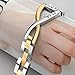 Wearlizer Metal Replacement for Fitbit Versa/Versa 2/Versa Lite/Versa SE Bands for Women Rose Gold Silver Black Small Large (Gold + Silver)