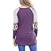 Lutos Long Sleeve Leopard Raglan Shirts for Women Plus Size Button Stripe Print Holiday Casual Shirts Topsthumb 1