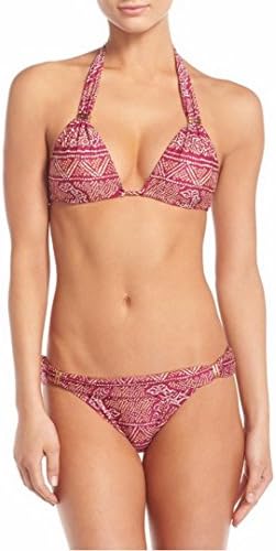 VIX Paula Hermanny Womens BOHO Bia Triangle Top Bikini Set Sz L Plum 270911CW