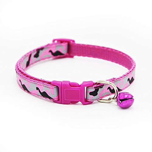 1 Pack Adjustable Camouflage Print Pet Collar Dog Puppy Bell Neck Strap Buckle Leashes Soft Elastic Bow Tag Good Popular Wide Reflective Safety Breakaway Training Camo Kitten Collars, Type-01