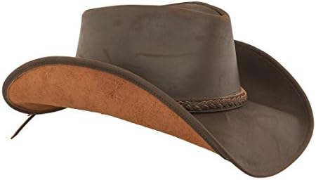 Lucky Trails Lucas Braided Band Brown Leather Cowboy Western Hat (Medium, Brown )
