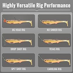 TRUSCEND Hand Made Soft Fishing Lures 10PCS, Paddle