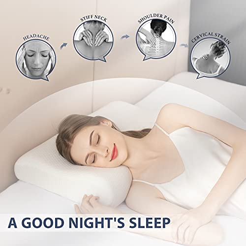 NESTLOGIC Ergonomic Cervical Pillow, Contour Memory Foam Pillow for