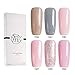Gel Nail Polish Set Nude Light Colors Required Soak Off UV LED Lamp Base Top Coat by Sexy Mix