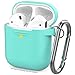 AhaStyle Upgrade AirPods Case Silicon Protective Cover [Front LED Visible] Compatible with Apple AirPods 2 and 1（Mint Green） primary