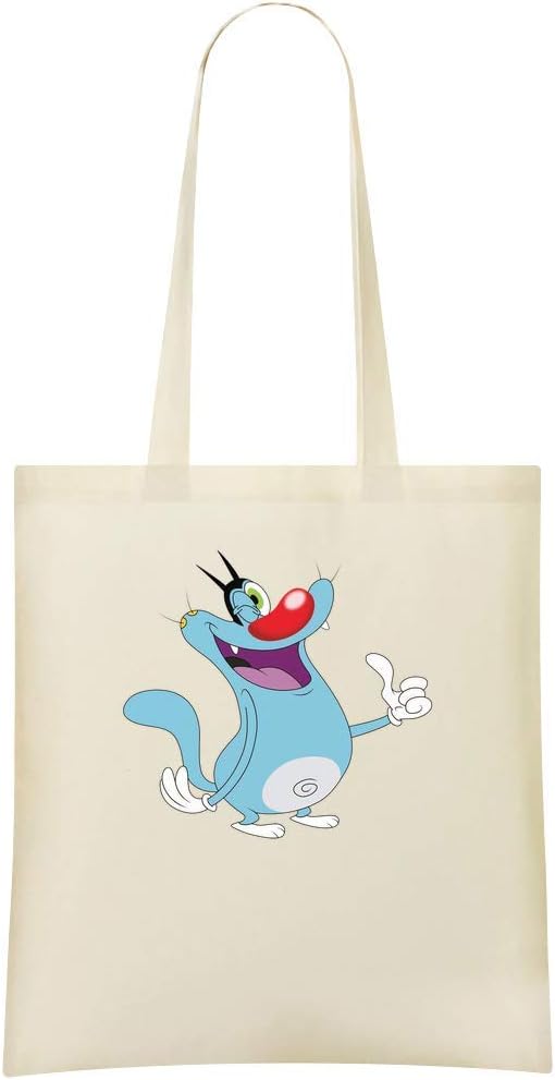 Oggy And Cockroaches Custom Printed Shopping Grocery Tote Bag 100% Soft Cotton Eco-Friendly & Stylish Handbag For Everyday Use Custom Shoulder Bags