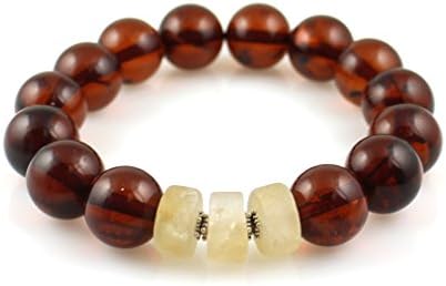 Citrine Bracelet with Rare, High-grade Citrine, Amber Resin, Sterling Silver | Gemstone Bracelet Healing, Gemstone Bracelet Men, Gemstone Bracelet Women