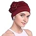YI HENG MEI Women's Elegant Strench Side Flower Pleated Muslim Turban Chemo Cancer Cap