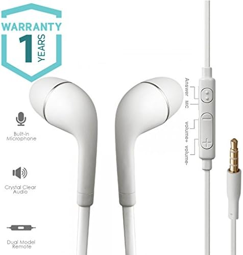 Nabster Earphone for Moto C Plus in Ear Headphone with Mic,Noise Isolation Headsets with Deep Bass Surrounding Sound,Wired Earbuds with Mic and Volume Button-White
