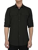 Nonwe Men's Hiking Camping Shirts Roll-Up Long Sleeve Quick Dry