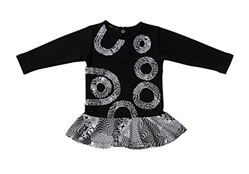 snopea Baby Girls' Swirl Dress 24MO Black And White