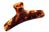 Parcelona French Flat Savana Tortoise Shell Large Salon Covered Spring Jaw Hair Claw Clip Clutcher Clamp