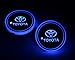 2pcs LED Car Cup Holder Lights for Toyota, 7 Colors Changing USB Charging Mat Luminescent Cup Pad, LED Interior Atmosphere Lamp