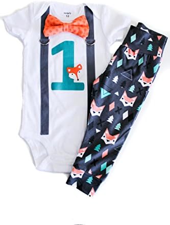 Cuddle Sleep Dream Fox Birthday Cotton Outfit Baby Boy’s Cake Smash 1st Birthday Clothes