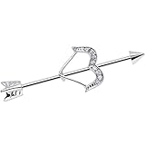 Body Candy Stainless Steel Clear Dazzling Bow and Arrow Helix Earring Industrial Barbell Piercing 14 Gauge 38mm