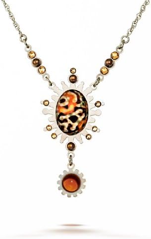 Artazia Tangerine, Orange and Brown Toned Desert Flower Fashion Necklace N5110