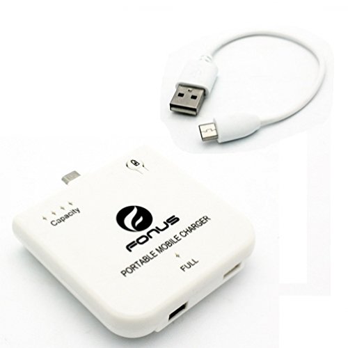 Portable Rechargeable Battery Power Pack + Short USB Data Cable for T-Mobile Blackberry Bold 9900 - T-Mobile Blackberry Classic - T-Mobile Blackberry Q10 - T-Mobile Blackberry Z10