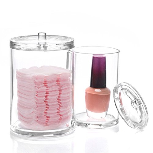 EC.TEAK Q-tip Holder Acrylic Cotton Pad and Swab Case Box Cotton Swab Holder (ET09)