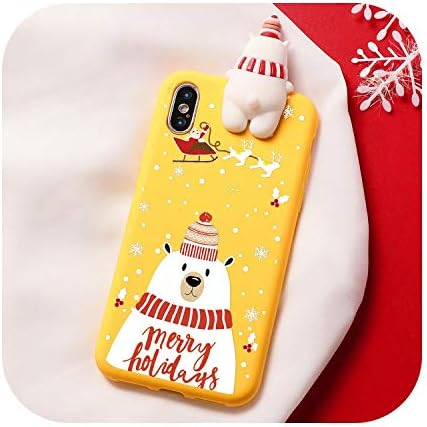 Luxury 3D Xmas Deer Santa Claus Polar Bear Case for iPhone 11 Pro Xs Max Xr X 8 7 6 6S Plus 5 5S Christmas Cartoon Case,for iPhone Xs,Kbhu-Sd1Bjx