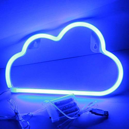 FUNHHUI Blue clude Neon Light Sign Marquee Battery Or USB Operated Table Led Light Wall Decoration for Girls Bedroom,Living Room, Christmas,Party as Kids Gift