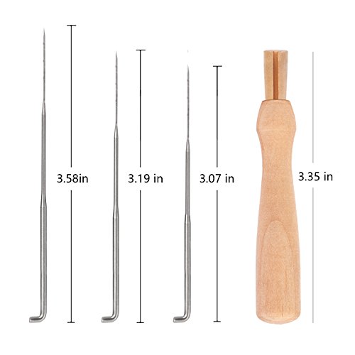 80 Pcs Needle Felting Kits Wool Felting Needles Tool, Needle Felting Supplies- 75 Pcs Needles(3 Lengths 3.58 in/ 3.19 in/ 3.07 in, 25 Each) with 3 Pcs Needle Felting Pen and 2 Pcs Leather Finger cot - Thumbnail 4