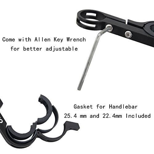Bicycle Accessories Bike Bracket Handlebar Extension Flashlight Mount Carbon Fiber Extender Aluminum Alloy Holder Space Saver-Black - Thumbnail 3