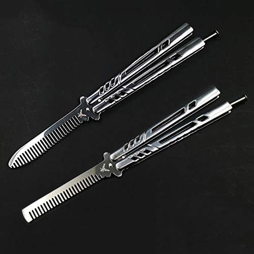 Polished Surface Stainless Steel Butterfly Training Comb Outdoor Camping Foldable Portable Hair Brush Detangling Hair Comb